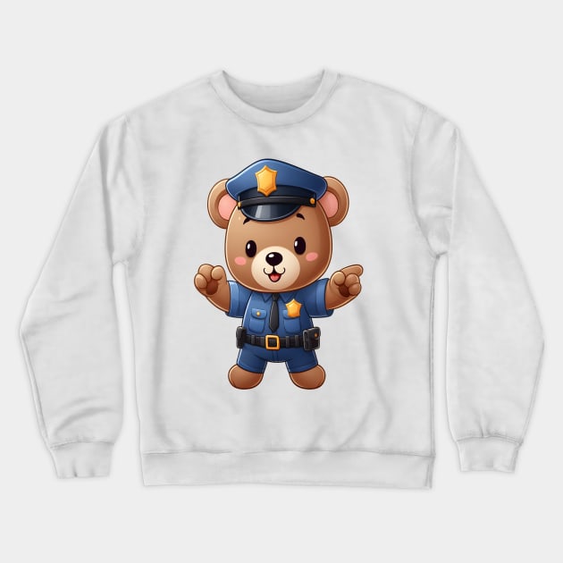 Cute Police Bear Kawaii Crewneck Sweatshirt by Teddy Club